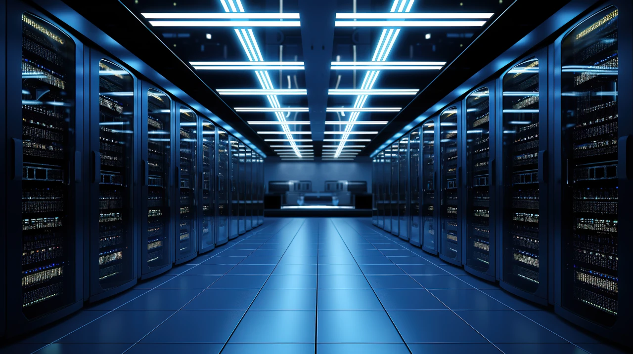 Server-rom for å illustrere informasjonssikkerhet.